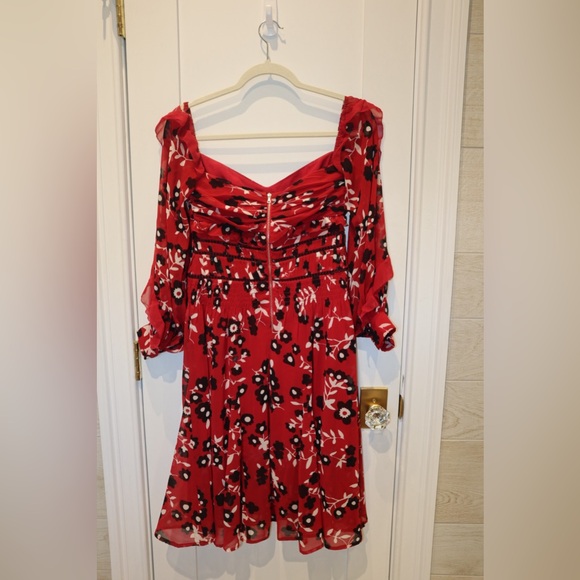 NWOT Self-Portrait Floral Off-Shoulder Midi Dress - Picture 3 of 5